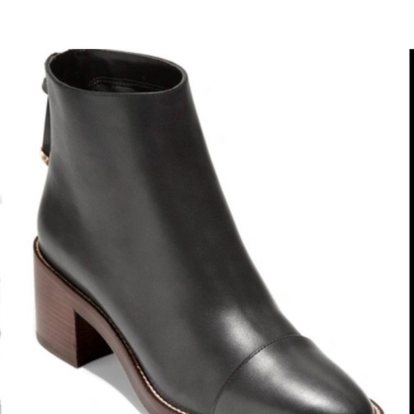 Cole Haan Black Winnie Ankle Boots - Picture 3 of 4